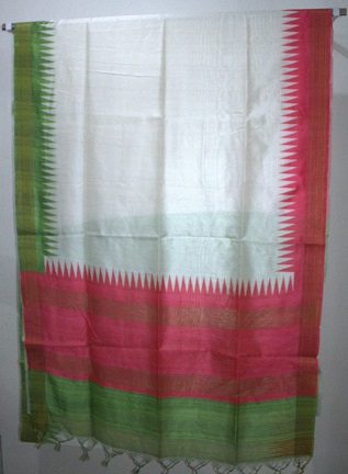 OFF WHITE BAPTA TUSSAR BATIK SAREE